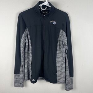 Adidas Jacket Women's Large Orlando Magic Full Zip Black Gray